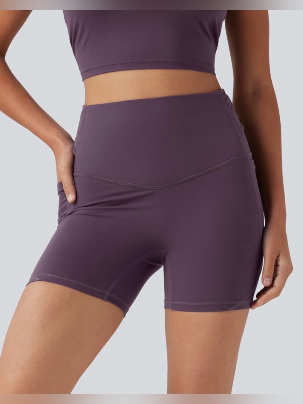 Halara UltraSculpt™ High-waisted Twisted-Back Yoga Biker Shorts 5'' with Pockets